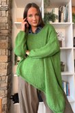  Big Softie Super Slant Knit Jumper Olive Zing /8=